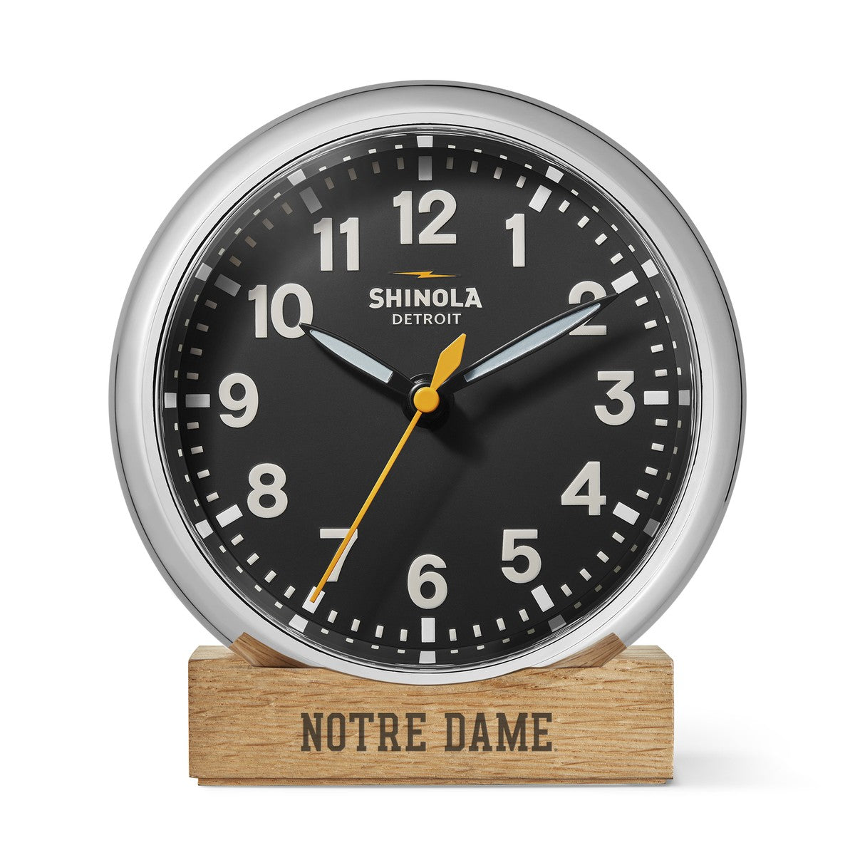 University of Notre Dame Shinola Runwell Desk Clock with Black