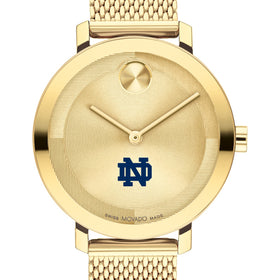 University of Notre Dame Women&#39;s Movado Bold Gold with Mesh Bracelet Shot #1