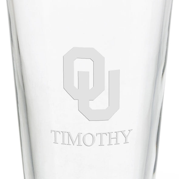 University of Oklahoma 16 oz Pint Glass- Set of 4 Shot #3