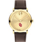 University of Oklahoma Men's Movado BOLD Gold with Chocolate Leather Strap Shot #2