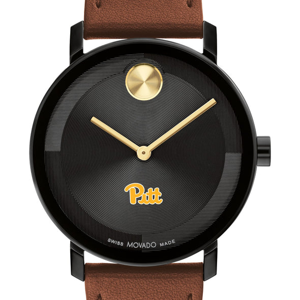 University of Pittsburgh Men&#39;s Movado BOLD with Cognac Leather Strap Shot #1