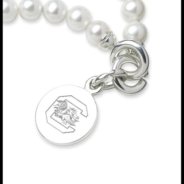 University of South Carolina Pearl Bracelet with Sterling Silver Charm Shot #2