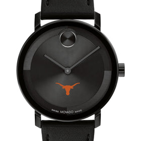University of Texas Men&#39;s Movado BOLD with Black Leather Strap Shot #1