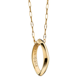University of Virginia Monica Rich Kosann Poesy Ring Necklace in Gold Shot #1