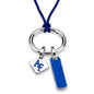US Air Force Academy Silk Necklace with Enamel Charm & Sterling Silver Tag Shot #1