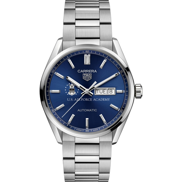 USAFA Men&#39;s TAG Heuer Carrera with Blue Dial &amp; Day-Date Window Shot #2