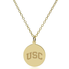 USC 14K Gold Pendant &amp; Chain Shot #1