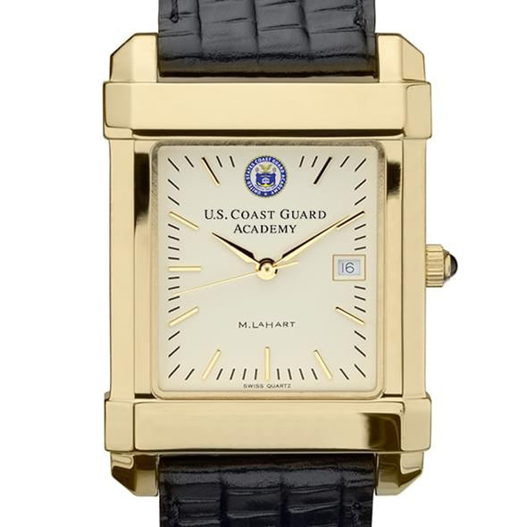 USCGA Men&#39;s Gold Quad with Leather Strap Shot #1