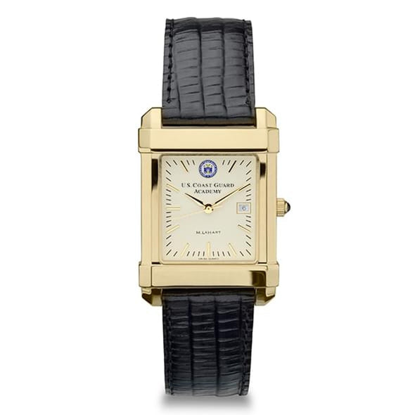 USCGA Men&#39;s Gold Quad with Leather Strap Shot #2