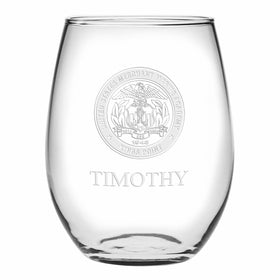 USMMA Stemless Wine Glasses Made in the USA - Set of 2 Shot #1