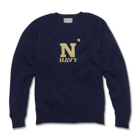 USNA Navy Blue and Gold Letter Sweater by M.LaHart Shot #1