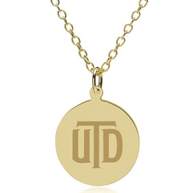 UT Dallas 18K Gold Pendant &amp; Chain Shot #1