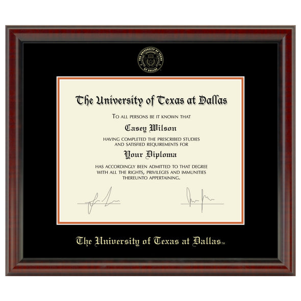 UT Dallas Diploma Frame, the Fidelitas Shot #1