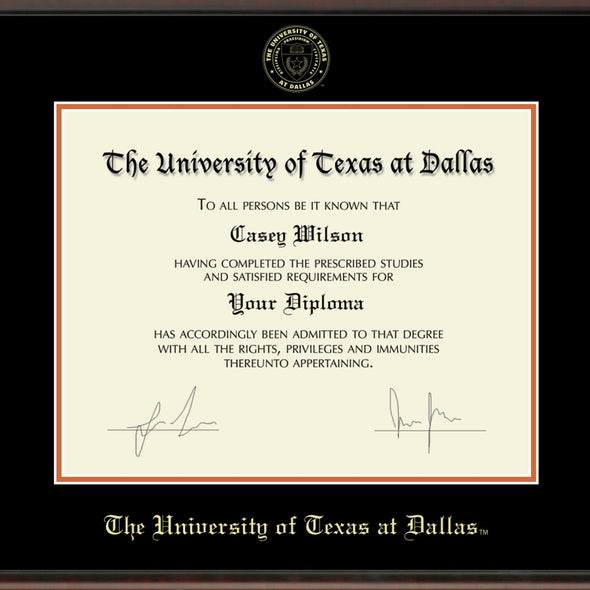 UT Dallas Diploma Frame, the Fidelitas Shot #2