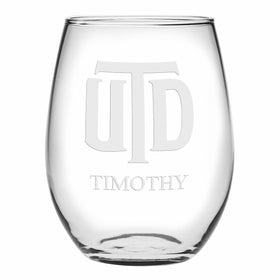 UT Dallas Stemless Wine Glasses Made in the USA - Set of 4 Shot #1