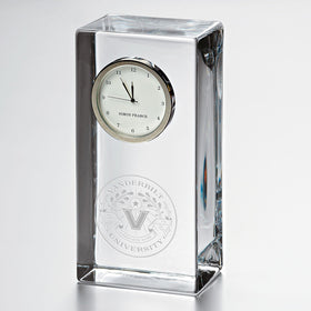 Vanderbilt Tall Glass Desk Clock by Simon Pearce Shot #1