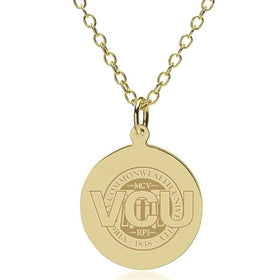 VCU 14K Gold Pendant &amp; Chain Shot #1