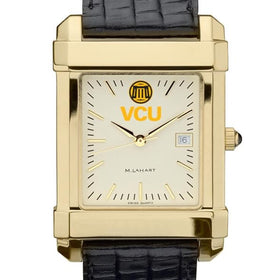 VCU Men&#39;s Gold Quad with Leather Strap Shot #1
