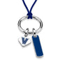 Villanova University Silk Necklace with Enamel Charm & Sterling Silver Tag Shot #1