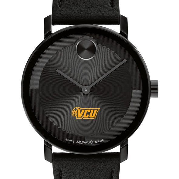 Virginia Commonwealth University Men&#39;s Movado BOLD with Black Leather Strap Shot #1