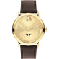 Virginia Tech Men's Movado BOLD Gold with Chocolate Leather Strap Shot #2
