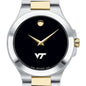 Virginia Tech Men's Movado Collection Two-Tone Watch with Black Dial Shot #1