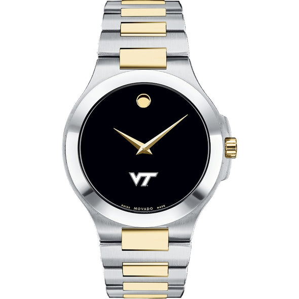 Virginia Tech Men&#39;s Movado Collection Two-Tone Watch with Black Dial Shot #2