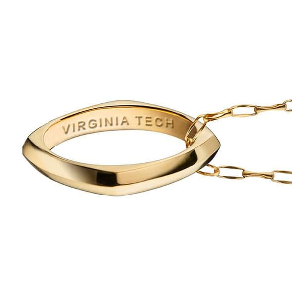 Virginia Tech Monica Rich Kosann Poesy Ring Necklace in Gold Shot #3