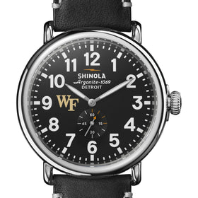 Wake Forest Shinola Watch, The Runwell 47mm Black Dial Shot #1