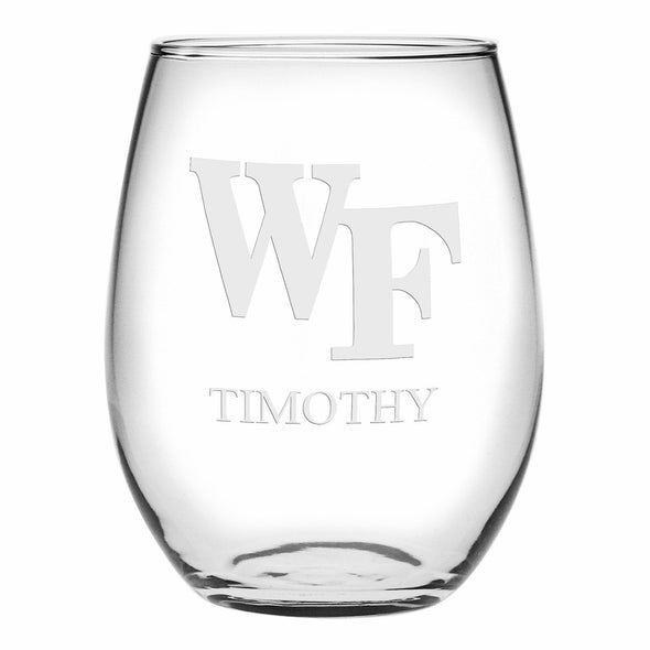 Wake Forest Stemless Wine Glasses Made in the USA - Set of 2 Shot #1