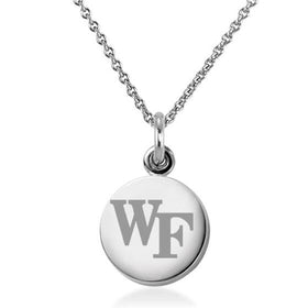 Wake Forest University Necklace with Charm in Sterling Silver Shot #1