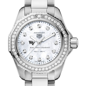 Wake Forest Women&#39;s TAG Heuer Steel Aquaracer with Diamond Dial &amp; Bezel Shot #1