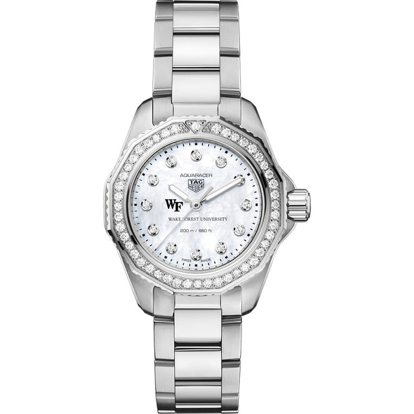 Wake Forest Women&#39;s TAG Heuer Steel Aquaracer with Diamond Dial &amp; Bezel Shot #2