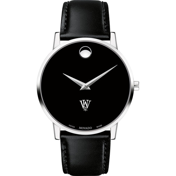 WashU Men&#39;s Movado Museum with Leather Strap Shot #2
