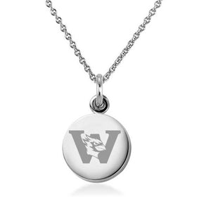 Wesleyan Necklace with Charm in Sterling Silver Shot #1