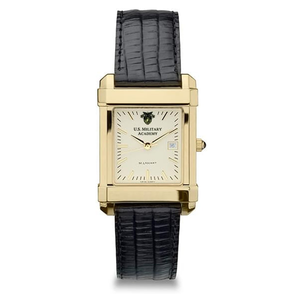 West Point Men&#39;s Gold Quad with Leather Strap Shot #2