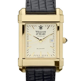 William &amp; Mary Men&#39;s Gold Quad with Leather Strap Shot #1