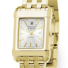 William &amp; Mary Men&#39;s Gold Watch with 2-Tone Dial &amp; Bracelet at M.LaHart &amp; Co. Shot #1