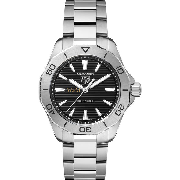 William &amp; Mary Men&#39;s TAG Heuer Steel Aquaracer with Black Dial Shot #2