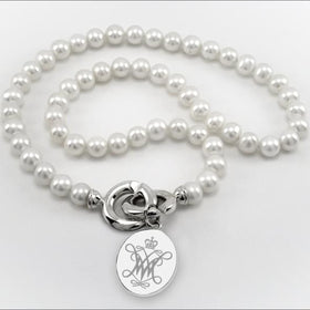William &amp; Mary Pearl Necklace with Sterling Silver Charm Shot #1