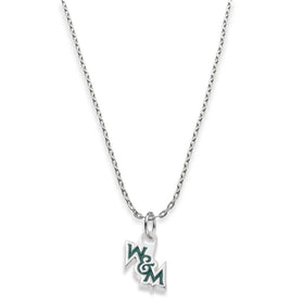 William &amp; Mary Sterling Silver Necklace with Enamel Charm Shot #1