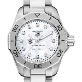 William &amp; Mary Women&#39;s TAG Heuer Steel Aquaracer with Diamond Dial Shot #1