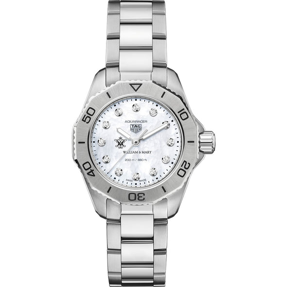 William &amp; Mary Women&#39;s TAG Heuer Steel Aquaracer with Diamond Dial Shot #2
