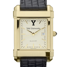 Yale Men&#39;s Gold Quad with Leather Strap Shot #1