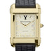 Yale Men's Gold Quad with Leather Strap