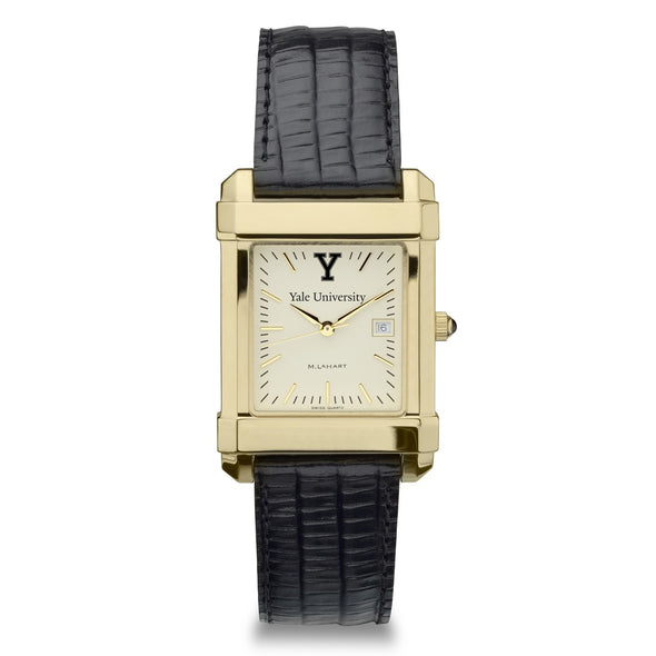 Yale Men&#39;s Gold Quad with Leather Strap Shot #2