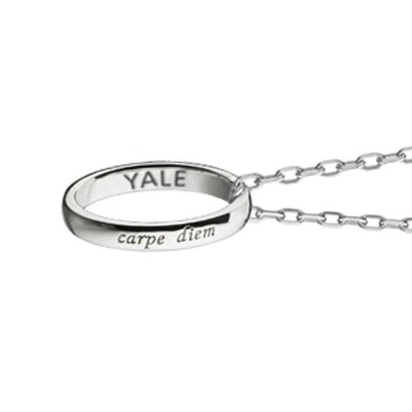 Yale University Monica Rich Kosann &quot;Carpe Diem&quot; Poesy Ring Necklace in Silver Shot #3