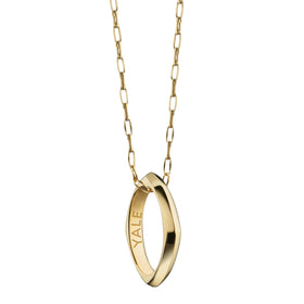 Yale University Monica Rich Kosann Poesy Ring Necklace in Gold Shot #1