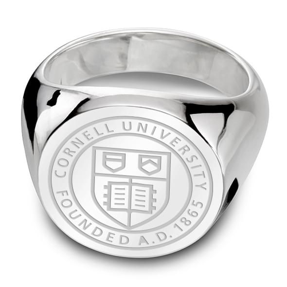 Cornell Sterling Silver Round Signet Ring - shot #9