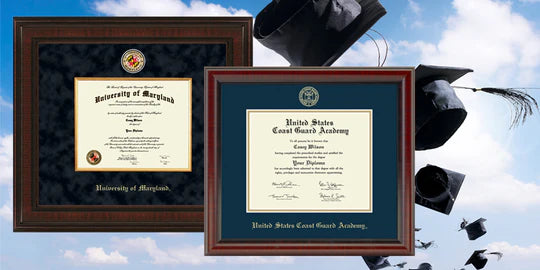 Diploma Frames Image with grad caps